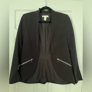 H&M Black Blazer with Zipper Accents
